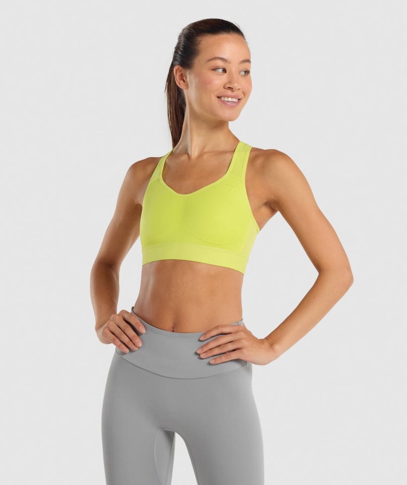 Staniki Sportowe Gymshark Lekkie High Support Damskie Żółte | PL 906CBX